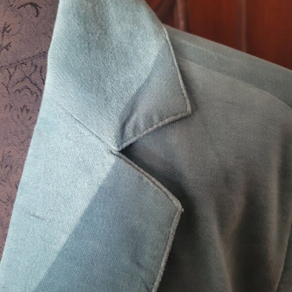 Talbots Womens Blazer 18W Classic One-Button 3/4 Sleeve Blue Cotton & Polyester - Picture 2 of 8